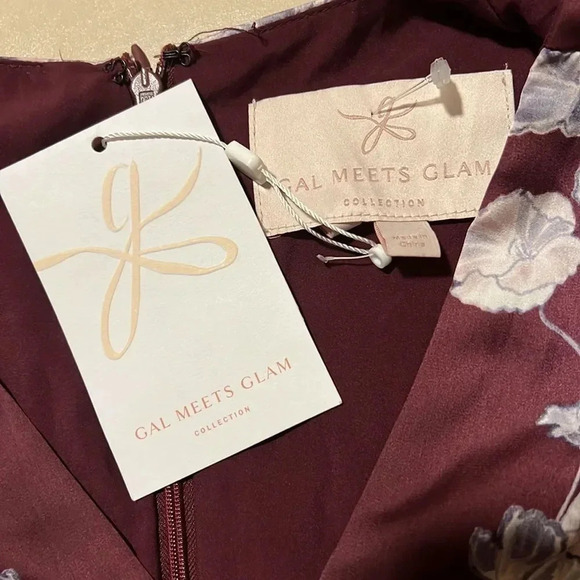 Gal Meets Glam Adelaide Purple Floral Midi Dress Size 6 NWT - Picture 10 of 13